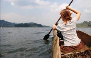Bird watching in Canoes  at Lake Bunyonyi